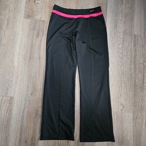Nike Black Yoga leggings Med Dri-Fit Athletic Sweatpants Black Pink straight Leg